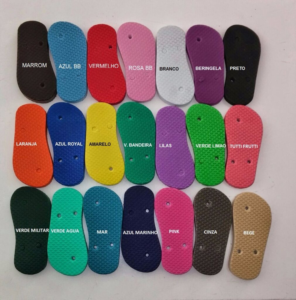 Placa de borracha para chinelo